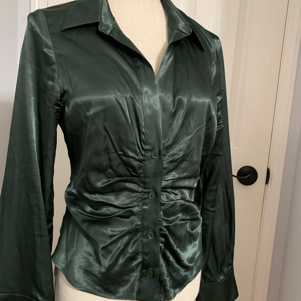 Zara Deep Green Button Down - image 2